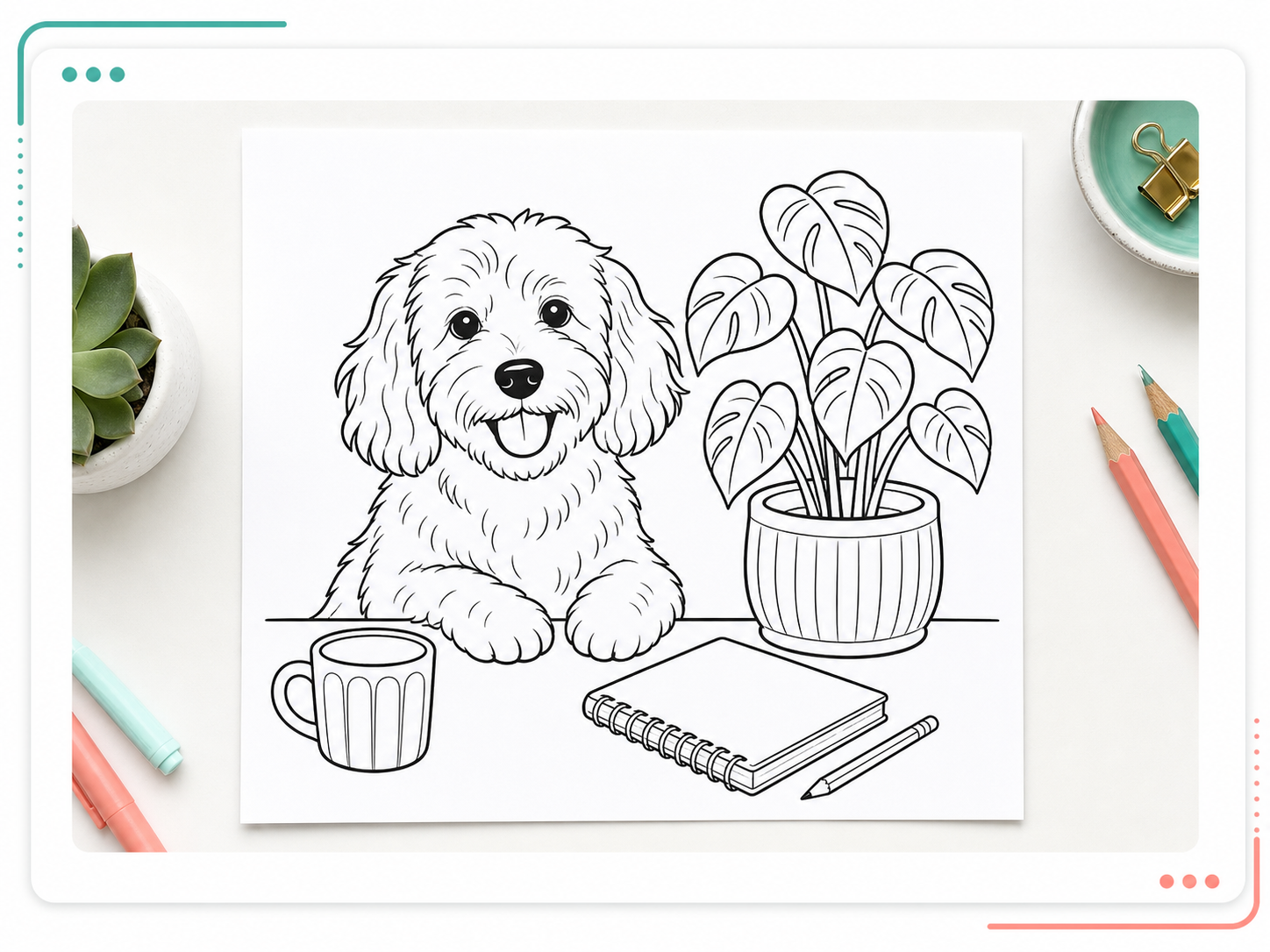 Printable coloring page doodle preview from a photo