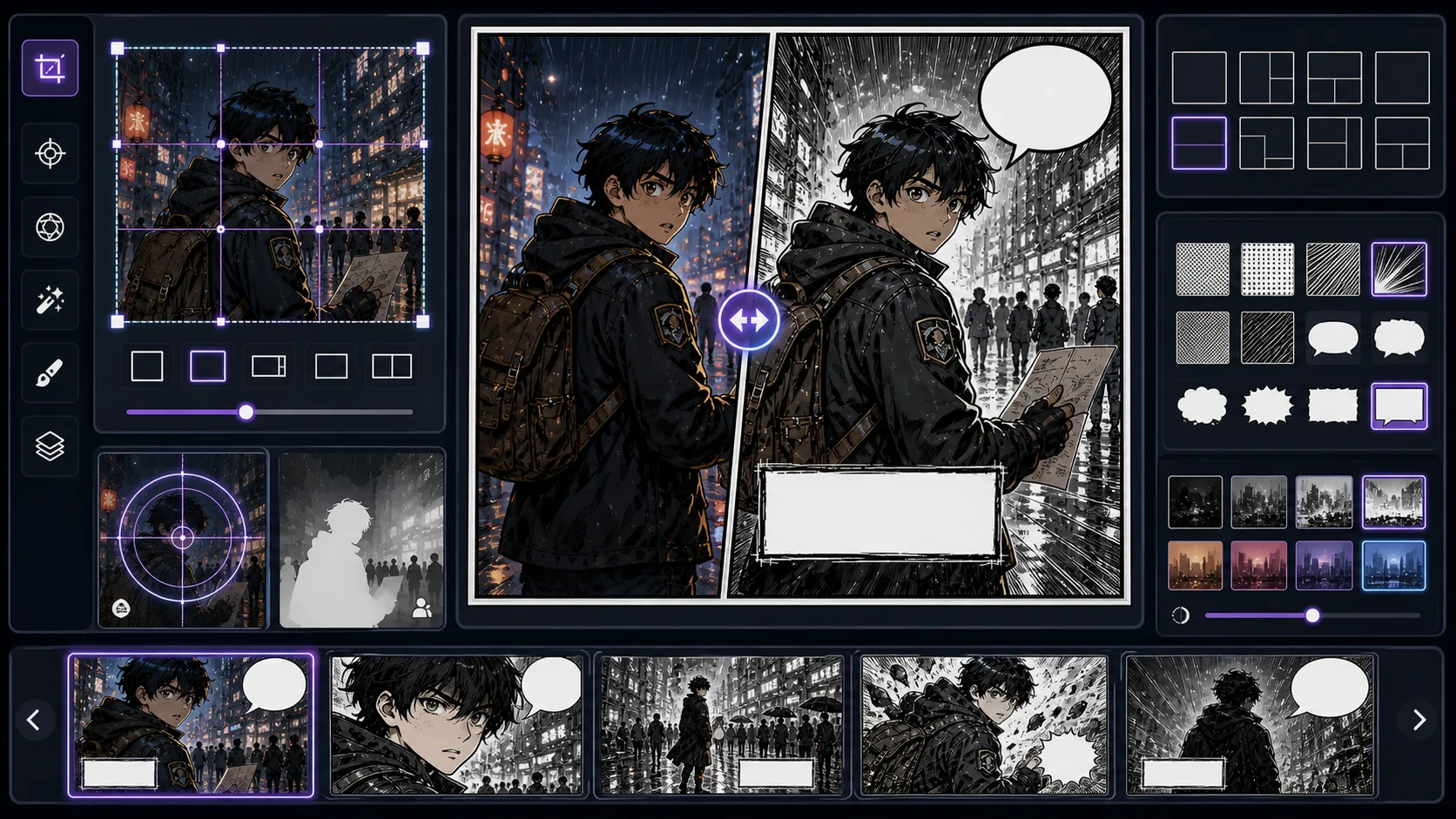 Image to Comic Panel workflow cropping and adapting a source image into one focused panel