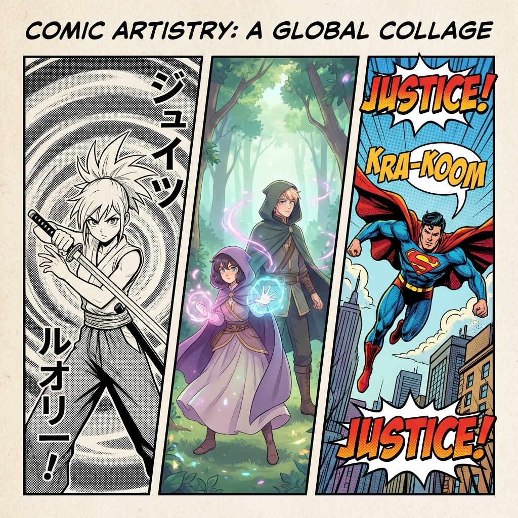 Comic styles prompt selection image