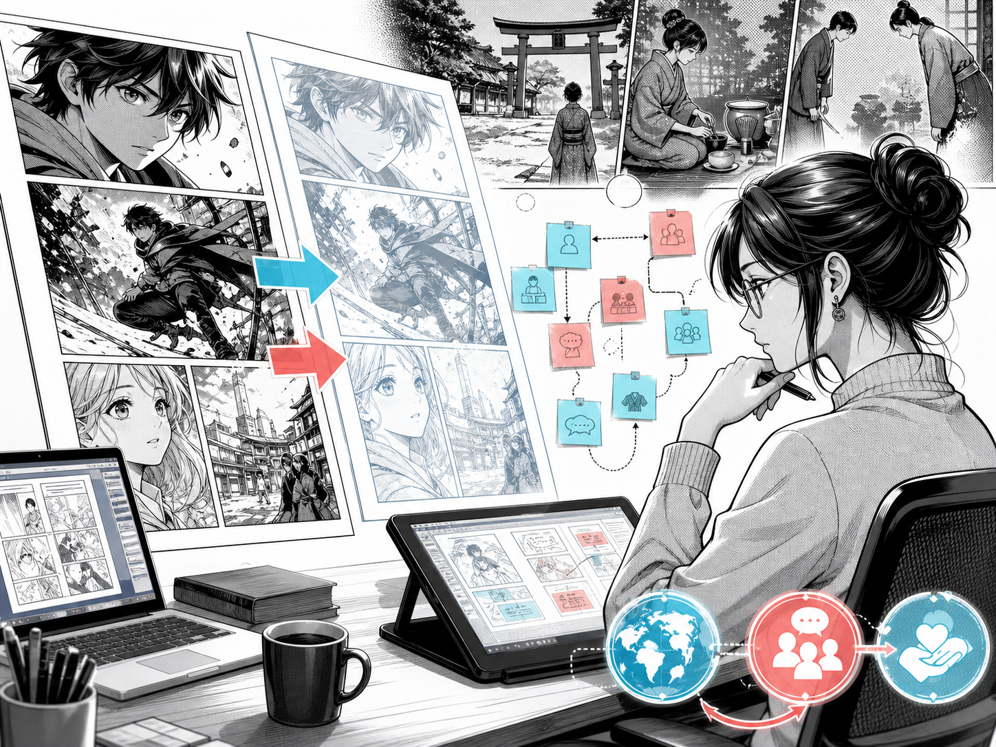 Japanese manga translator localization review illustration
