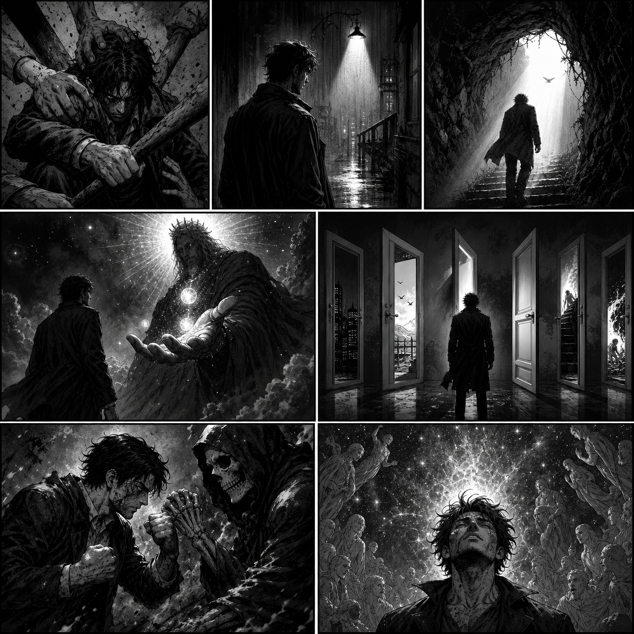 Make a comic strip creating 7 images using the nest poem.
I want only images and